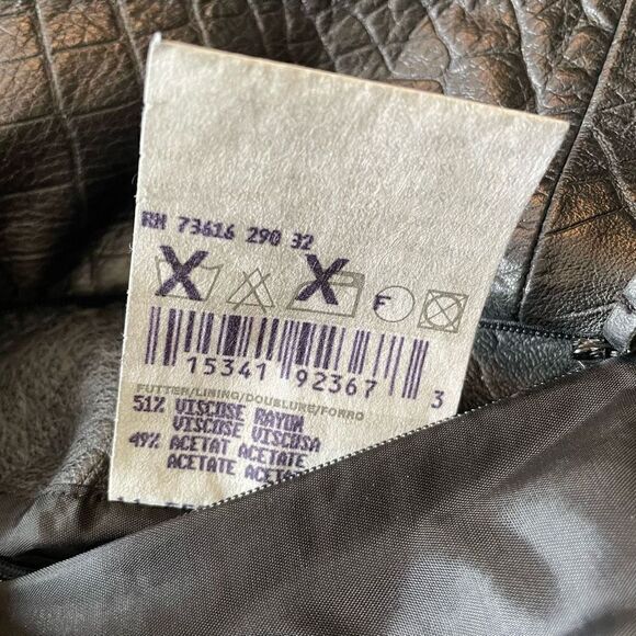 Hugo Boss Alligator Pattern Kalbsledenr Calfskin Leather Men’s 40R Jacket - Picture 10 of 10